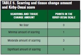 Kirby Desai scale for showing tattoo point system for level of skin sensitivity to scarring